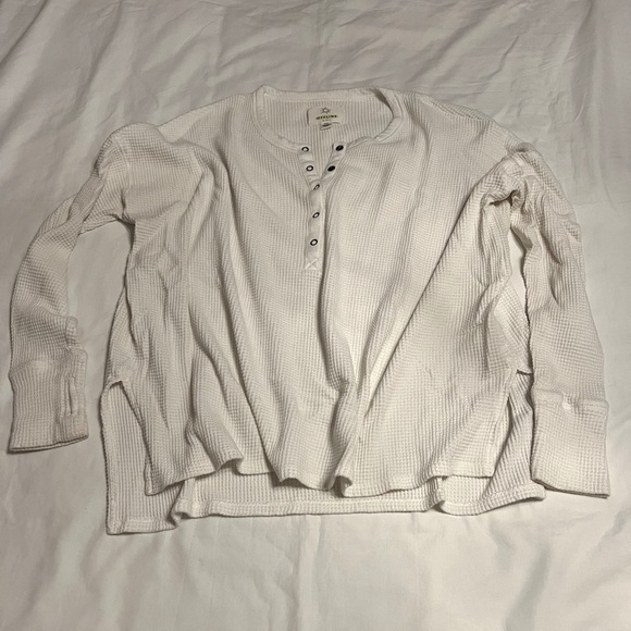 AERIE OFFLINE WHITE HENLEY - Picture 1 of 5